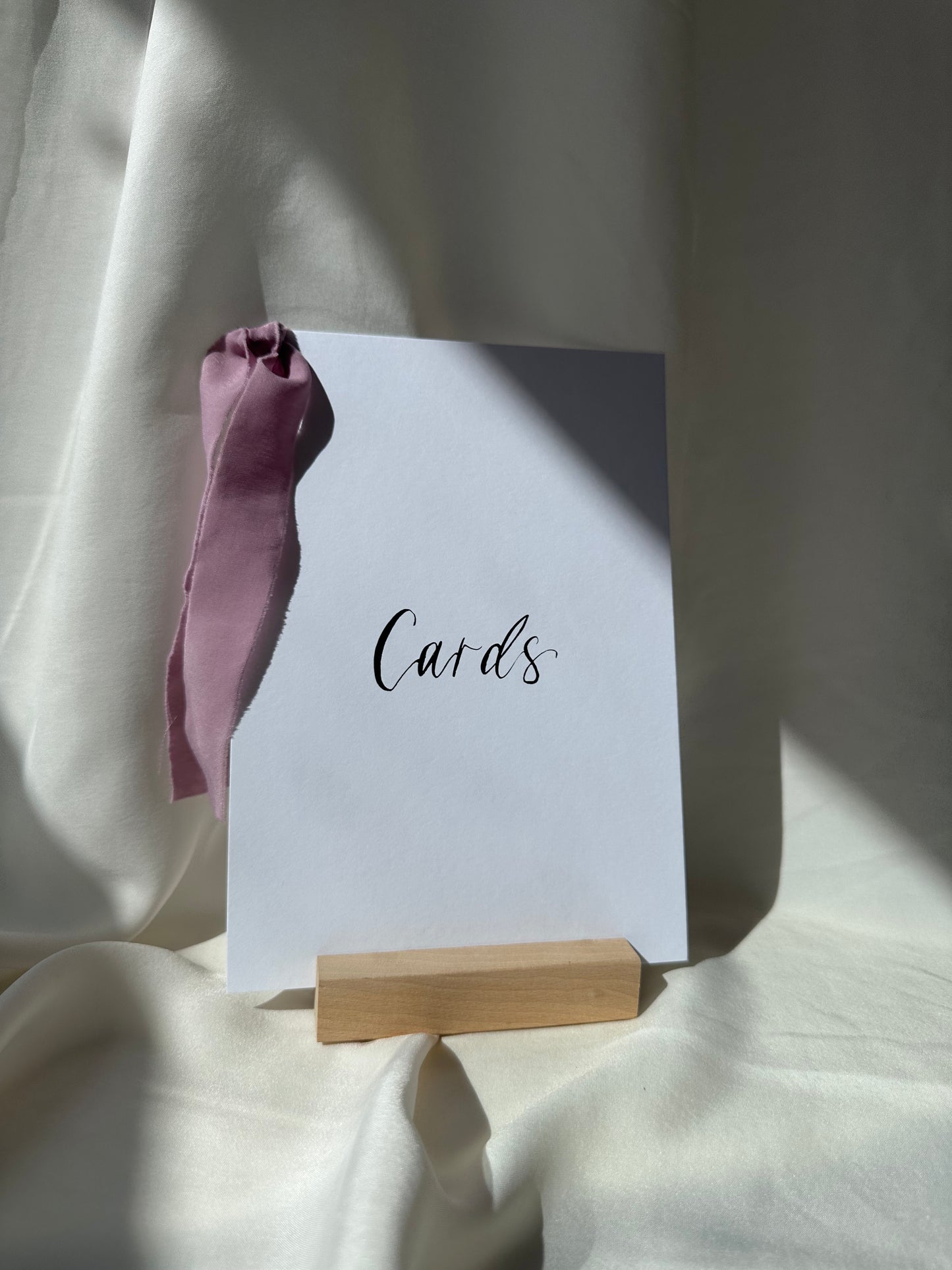 CUSTOM Wedding Sign with Chiffon Ribbon | Calligraphy Wedding Card Sign, Present Sign, Thank you sign