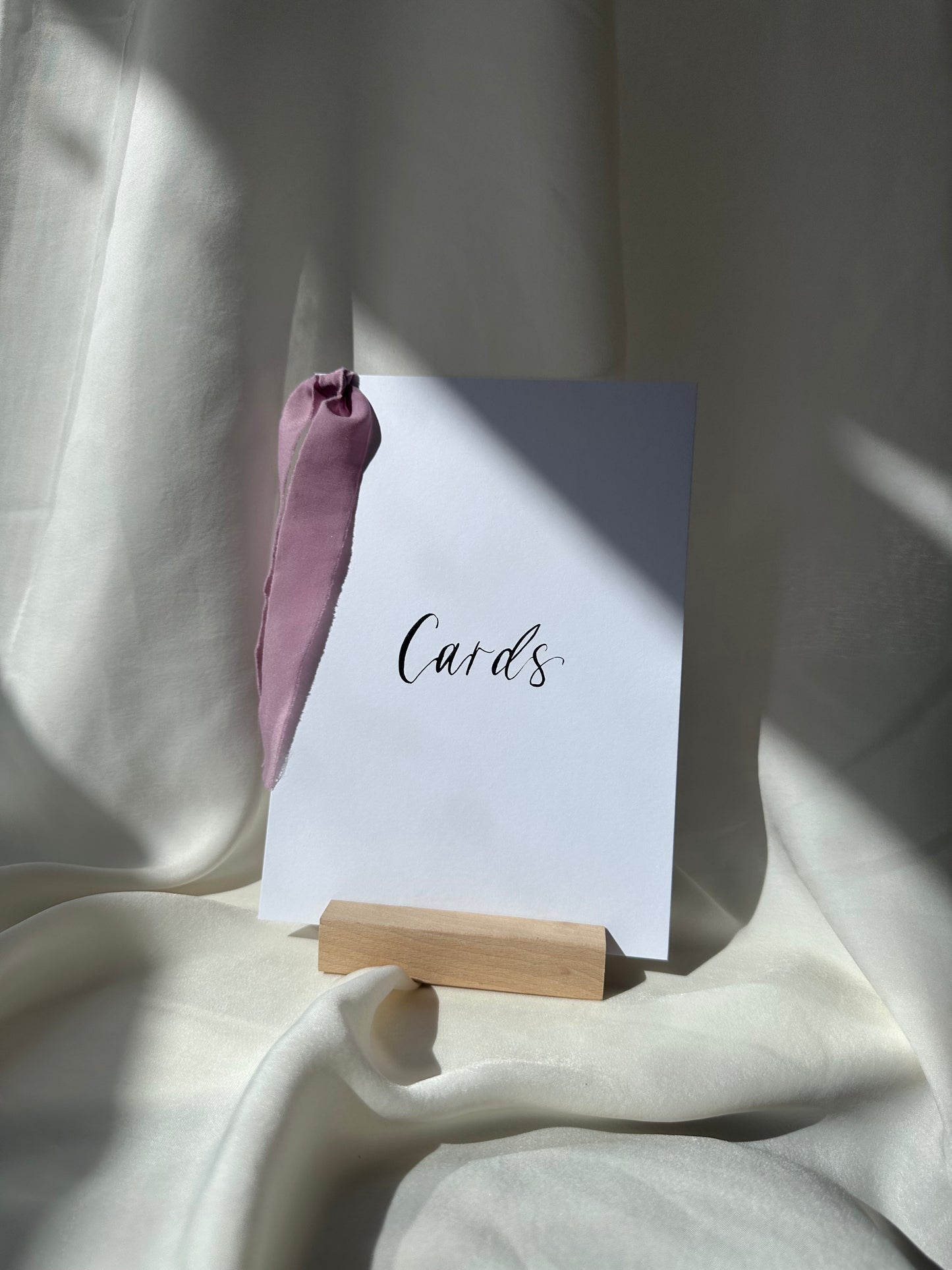 CUSTOM Wedding Sign with Chiffon Ribbon | Calligraphy Wedding Card Sign, Present Sign, Thank you sign