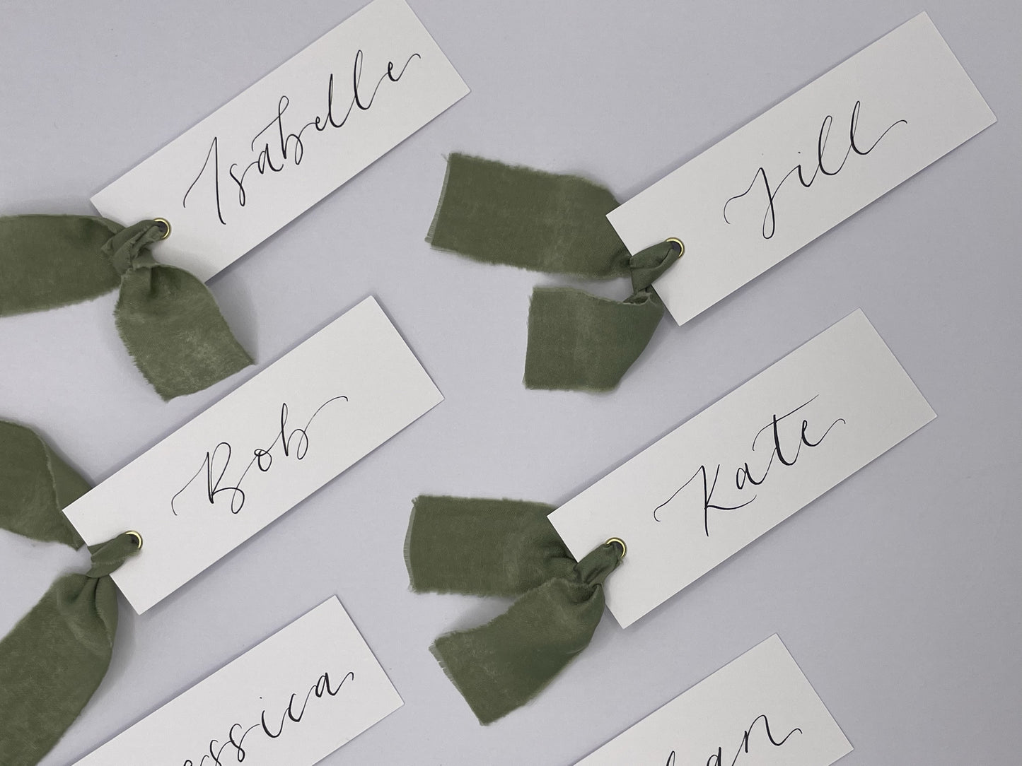 Wedding place cards, Table name cards, Wedding name cards, calligraphy place cards, ribbon place cards