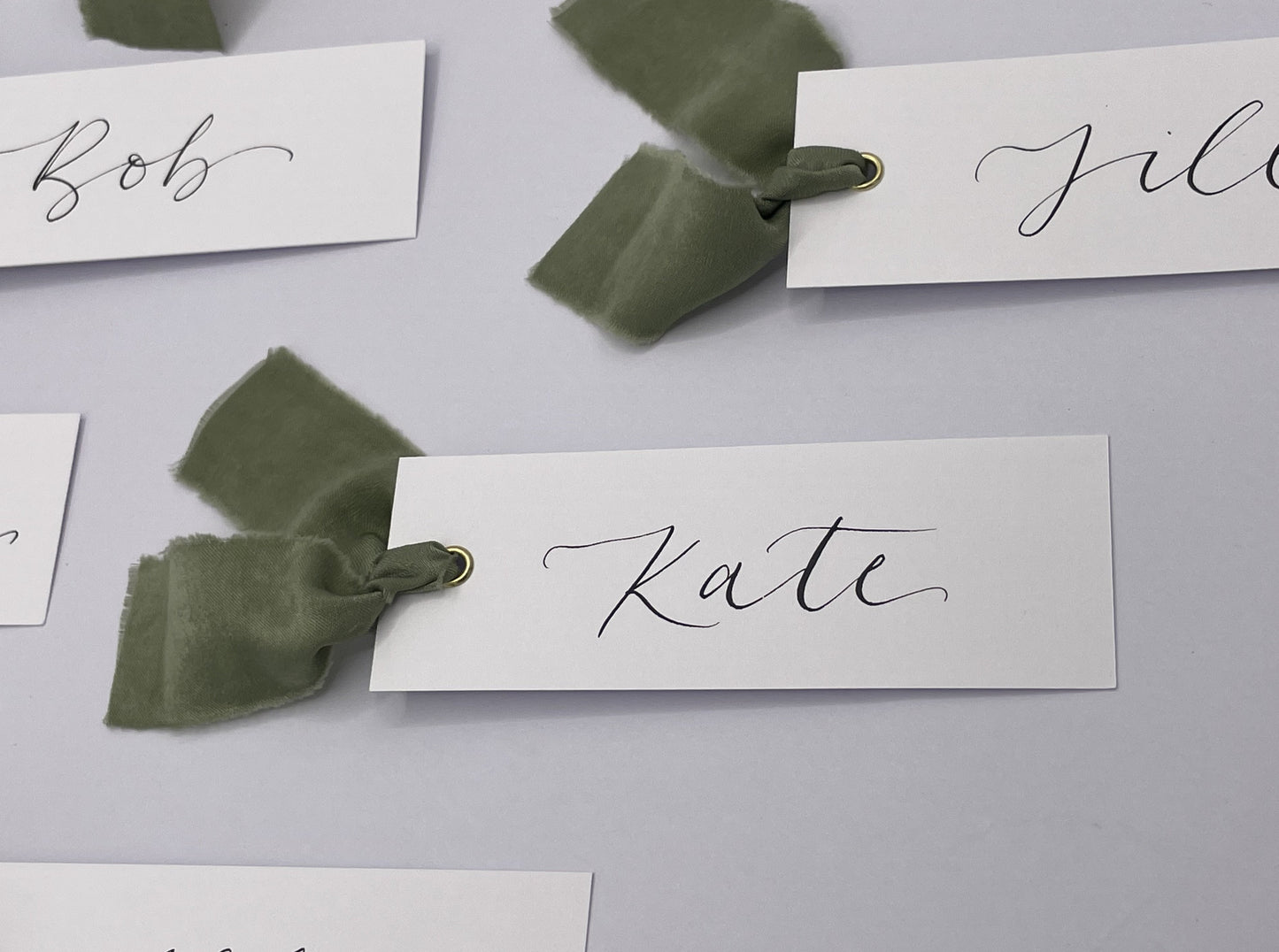 Wedding place cards, Table name cards, Wedding name cards, calligraphy place cards, ribbon place cards