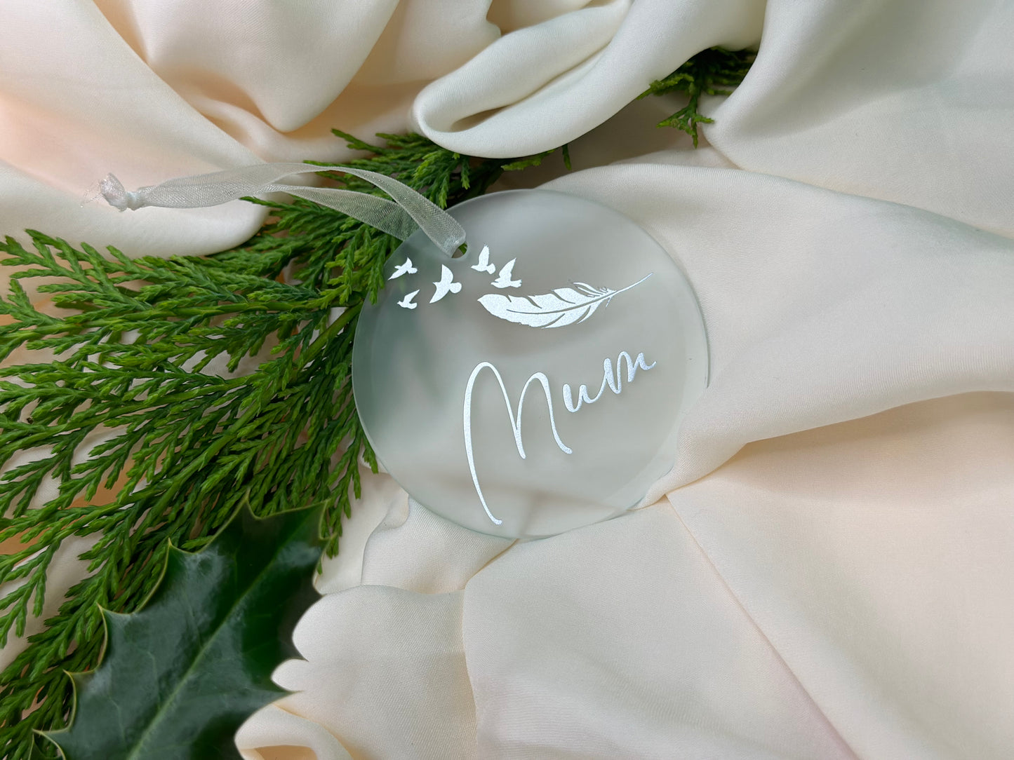 Funeral gift, baby loss gift, child loss gift, grief gift, husband loss, wife loss, parent loss, sibling loss, white feather, feather, dove Personalised Name Christmas Star, Christmas Bauble Gift Ceramic Star Decoration, Gold, Silver, Rose Gold, Metallic, secret Santa gift, husband gift, wife gift, mum gift,