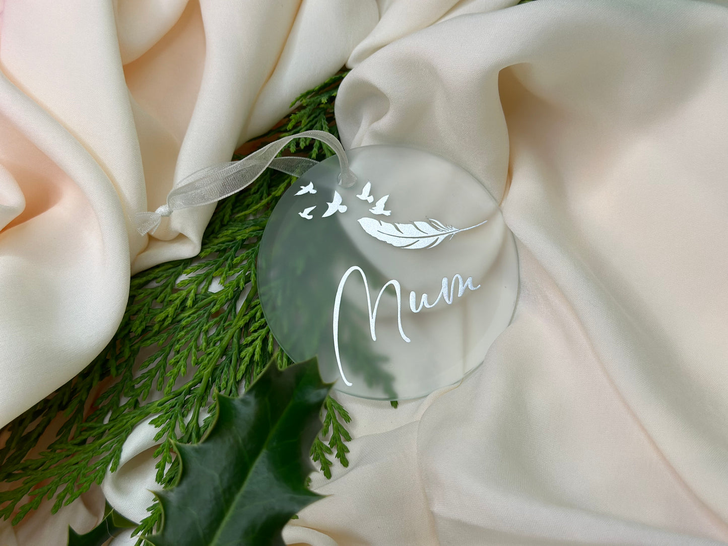 Funeral gift, baby loss gift, child loss gift, grief gift, husband loss, wife loss, parent loss, sibling loss, white feather, feather, dove Personalised Name Christmas Star, Christmas Bauble Gift Ceramic Star Decoration, Gold, Silver, Rose Gold, Metallic, secret Santa gift, husband gift, wife gift, mum gift,