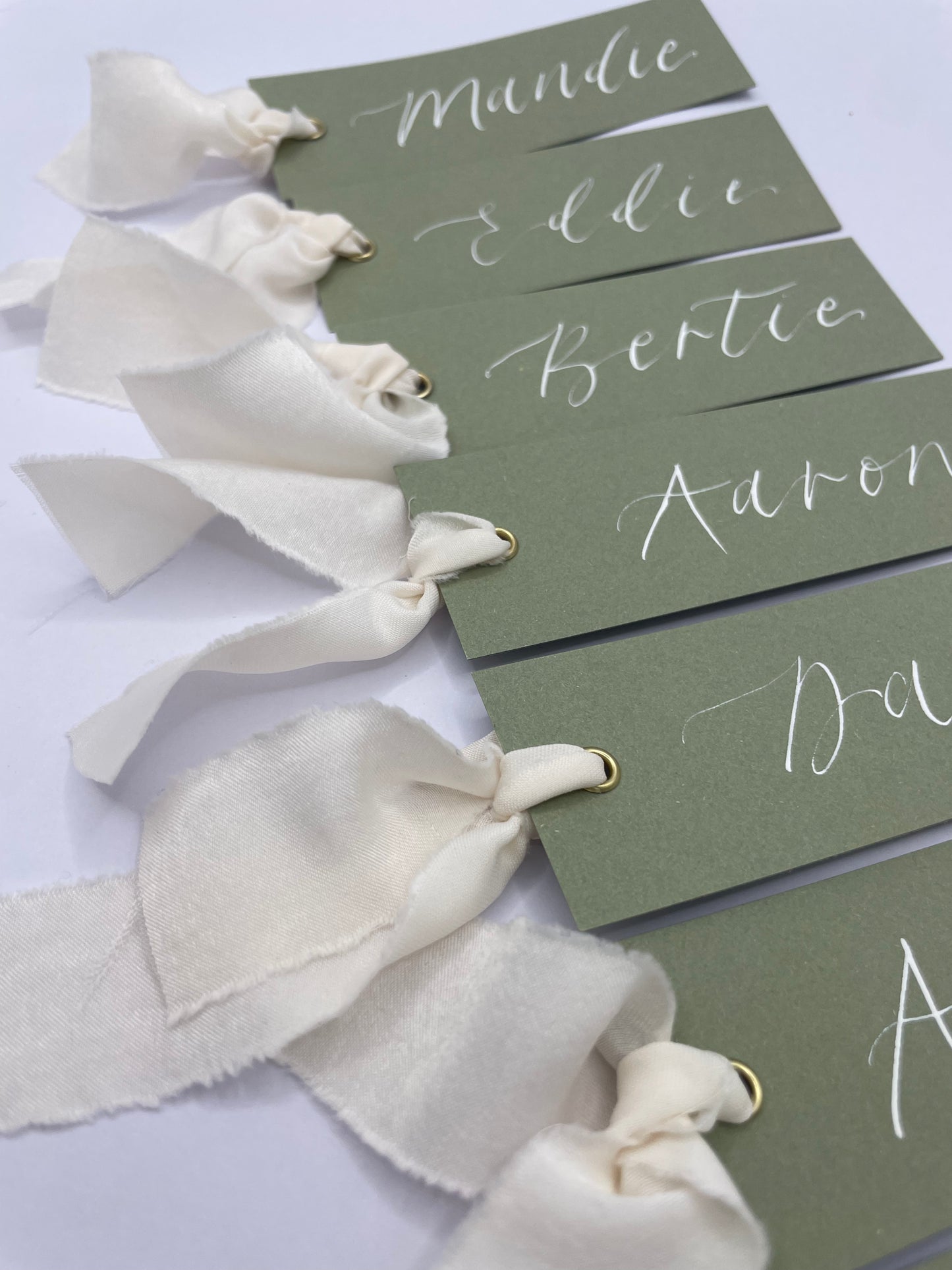Eucalyptus Place Card, Green Place Card, Sage Place Card, Wedding Place name, Calligraphy place name