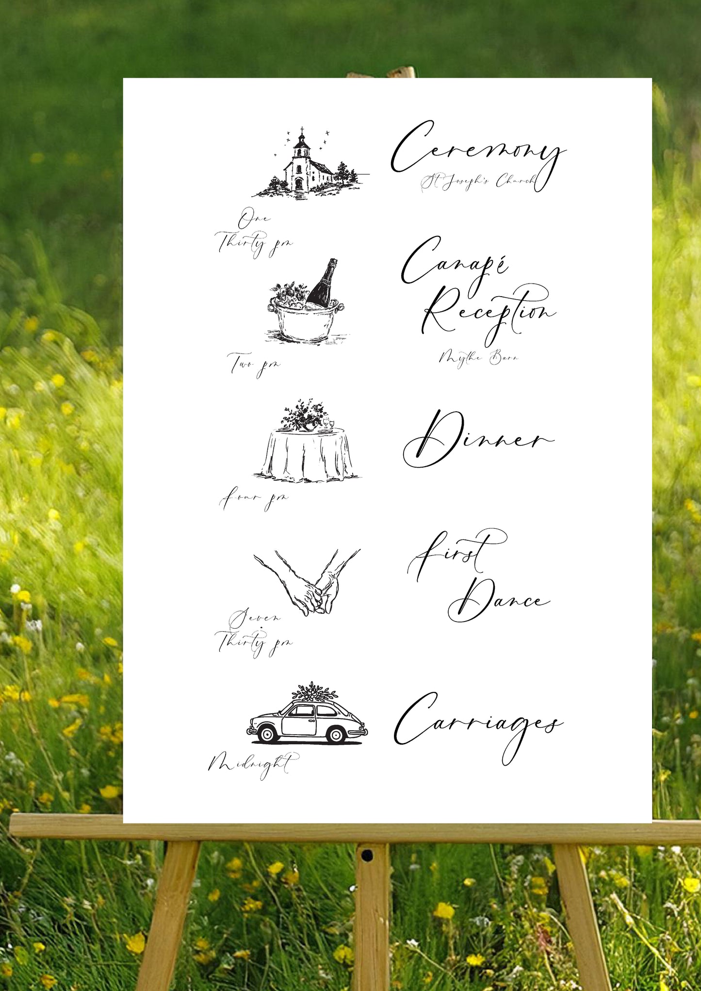 Wedding Order of the Day | Foam Board Order of Events | A1 A2 A3 Personalised Wedding Timeline Sign
