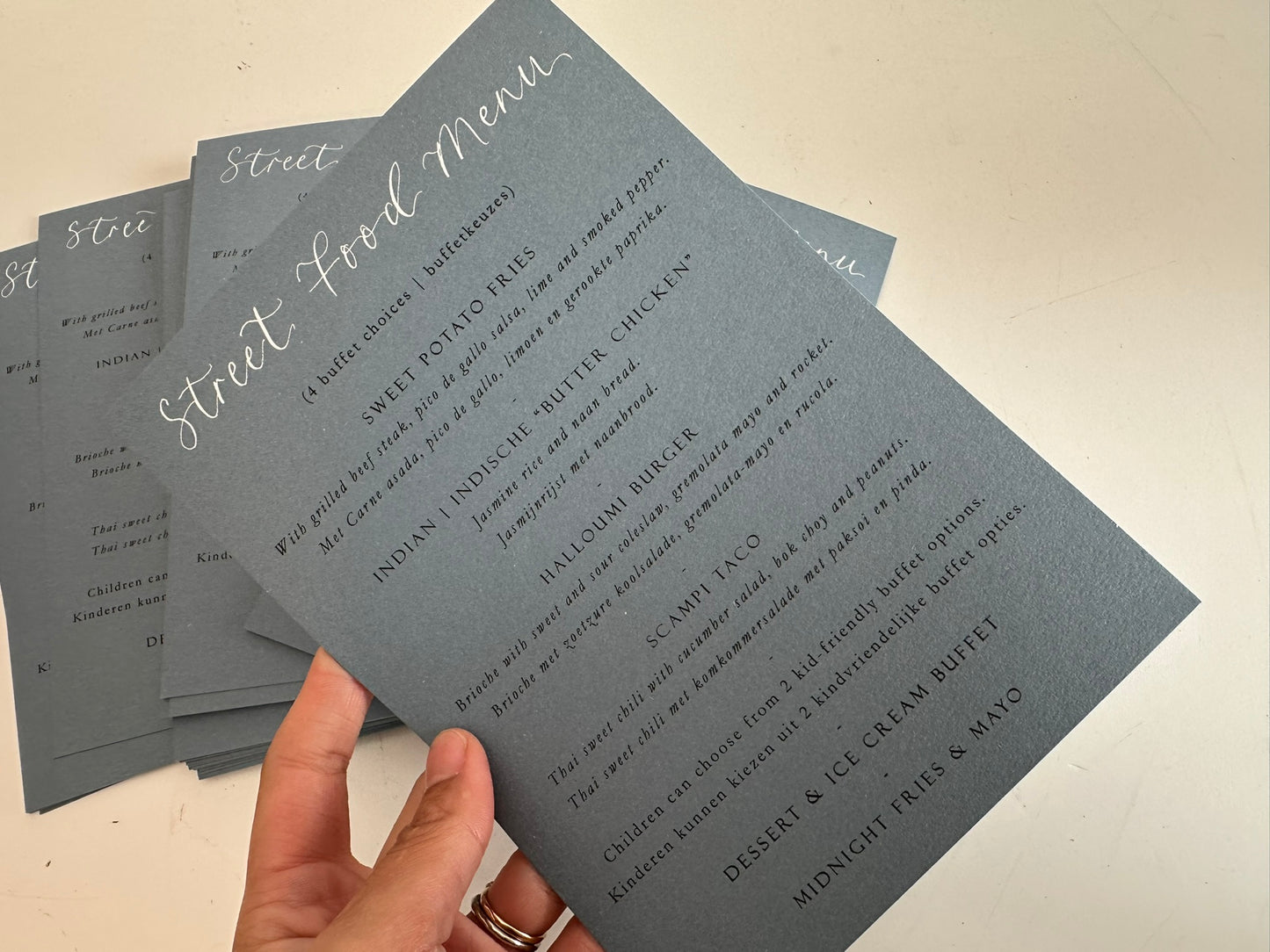 Handwritten Calligraphy Guest Name/Title Menu | A5 Personalised Printed Wedding Menu