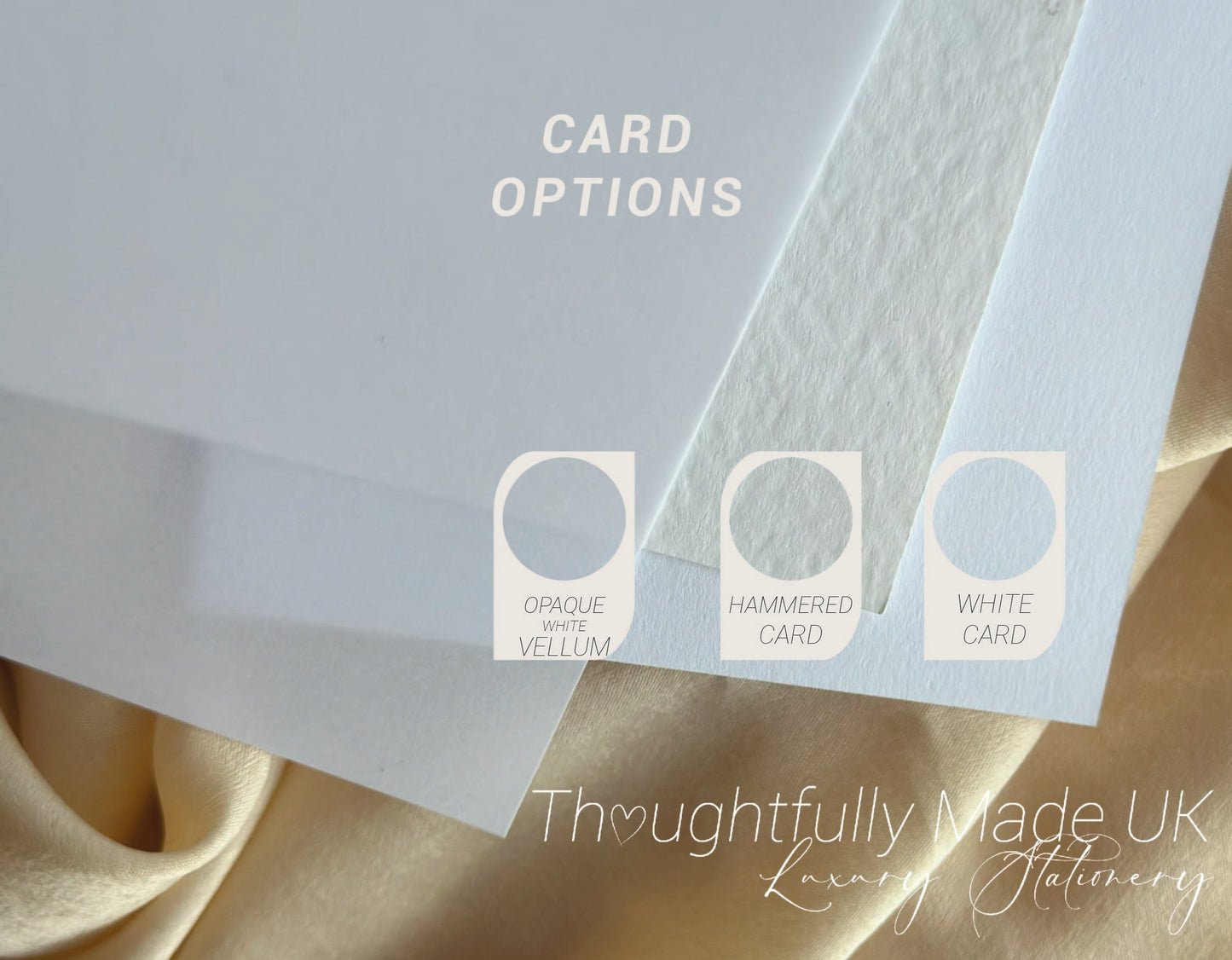 CHAMPAGNE Chiffon Ribbon Printed Calligraphy Ribbon A5 A6 Menu Card | Custom Printed Calligraphy Wedding Menu Skinny Card | Gold or Silver Eyelet Menu