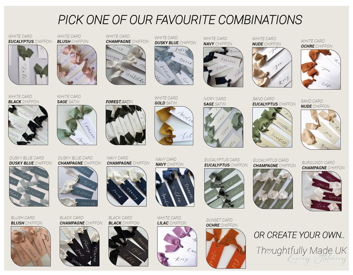 RED Place Card Sample | Calligraphy Wedding Place Name Card |