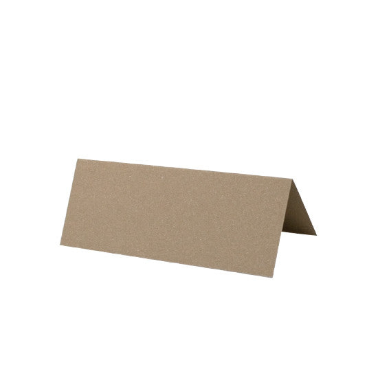 Mocha Tented Wedding Place Cards | Brown Calligraphy Place Cards