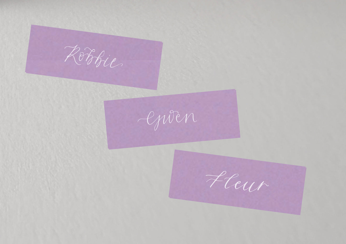 LAVENDER LILAC Calligraphy Place Name Card | Calligraphy Wedding Place Name Card | Flat Place Card