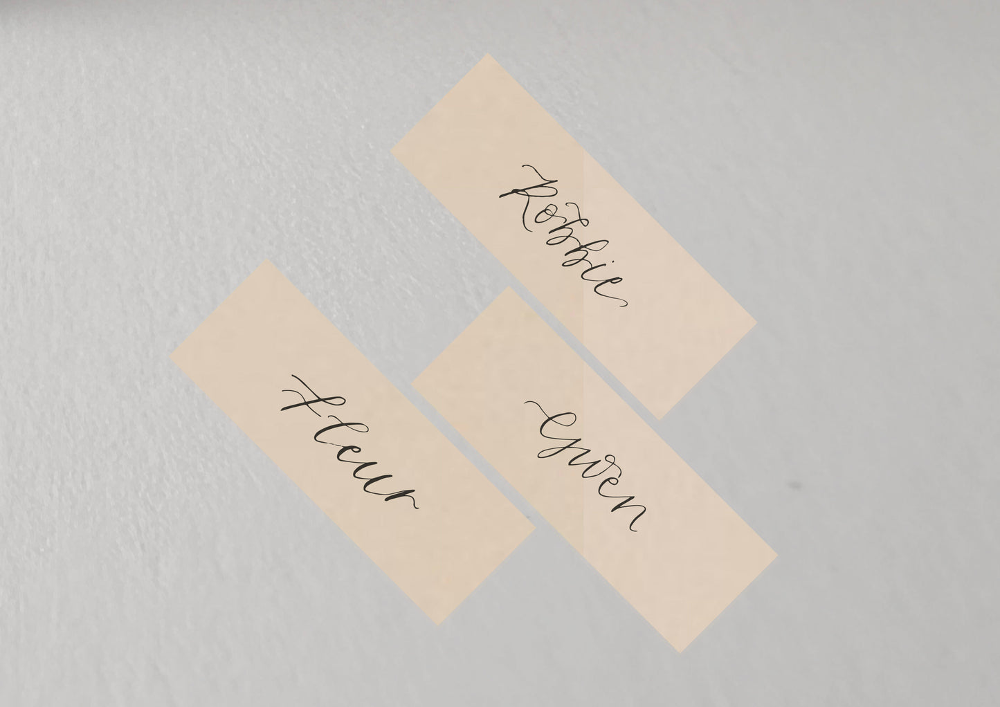 NUDE Calligraphy Place Name Card | Calligraphy Wedding Place Name Card | Flat Place Card