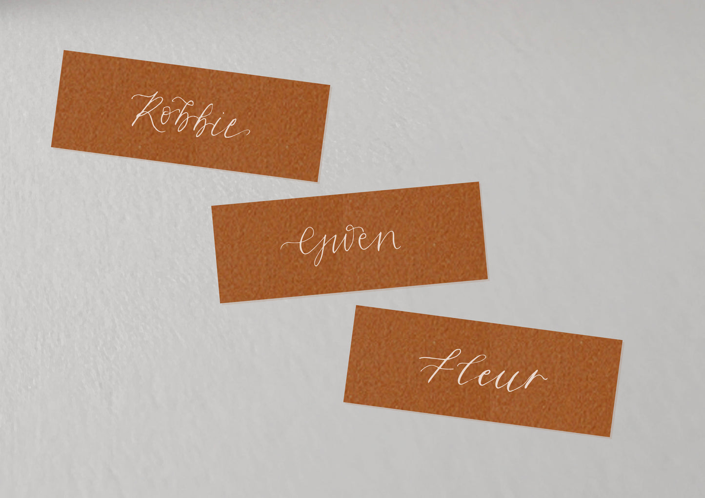 OCHRE Orange Calligraphy Place Name Card | Calligraphy Wedding Place Name Card | Flat Place Card