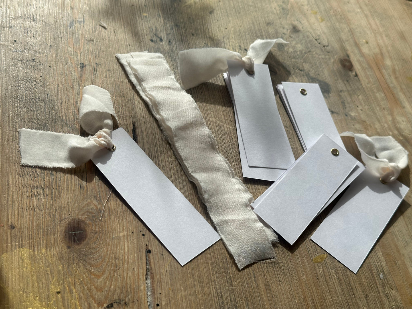 25 BLANK Custom Ribbon Place Card with Eyelet | DIY Wedding Dinner Party Place Card, Write Your Own Place Setting | Sage Green Navy Blush Blue Nude