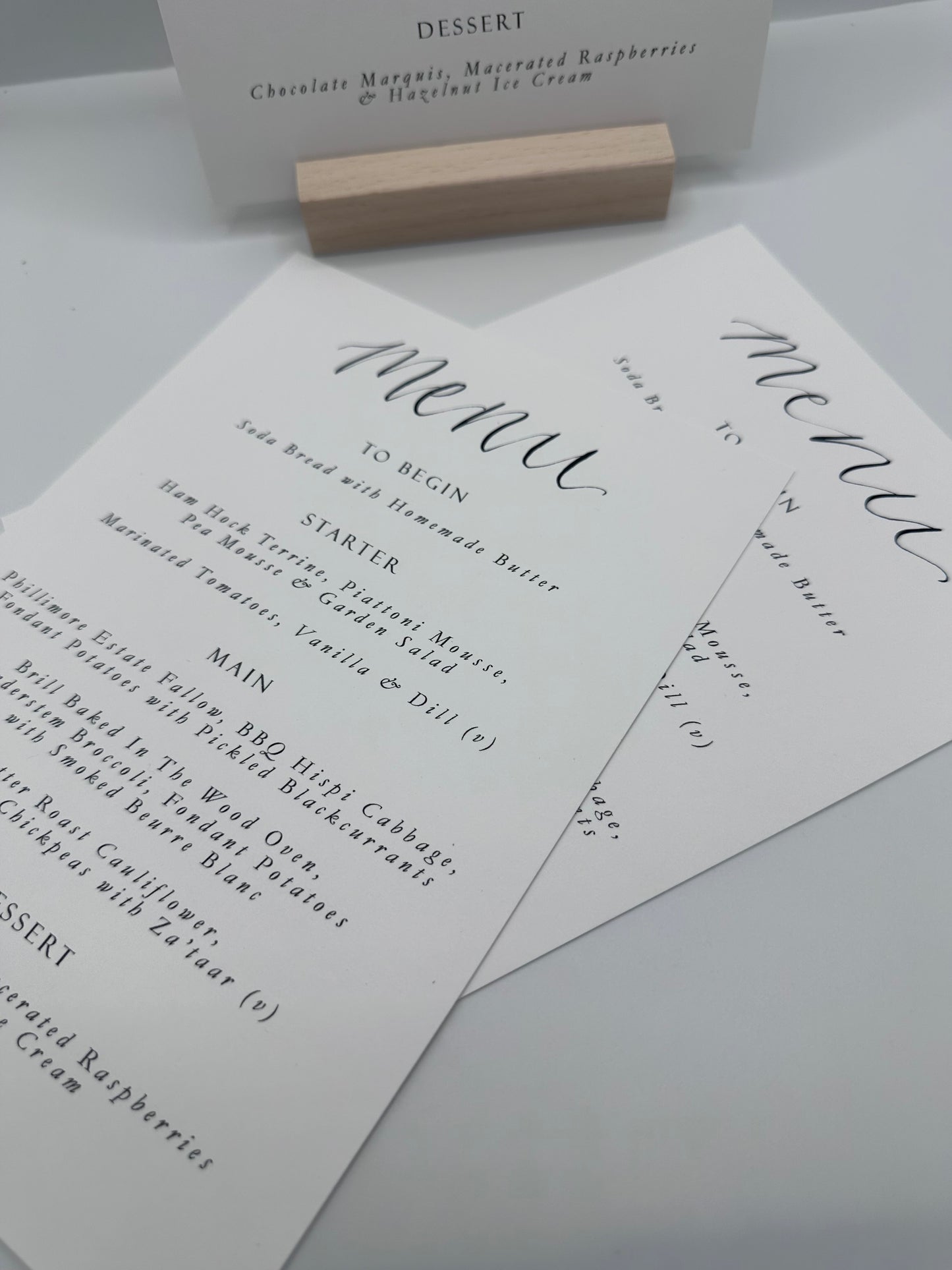 Calligraphy Title Printed Menu | Custom Printed Calligraphy Wedding Menu Card | A5 Menu Sign