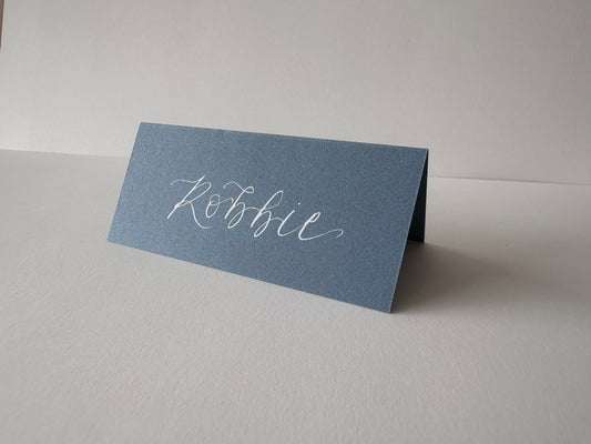 light blue place card, wedding place cards, elegant place cards, table setting decor, event place cards, light blue table decor, DIY place cards, fancy place cards, personalized place cards, wedding reception decor