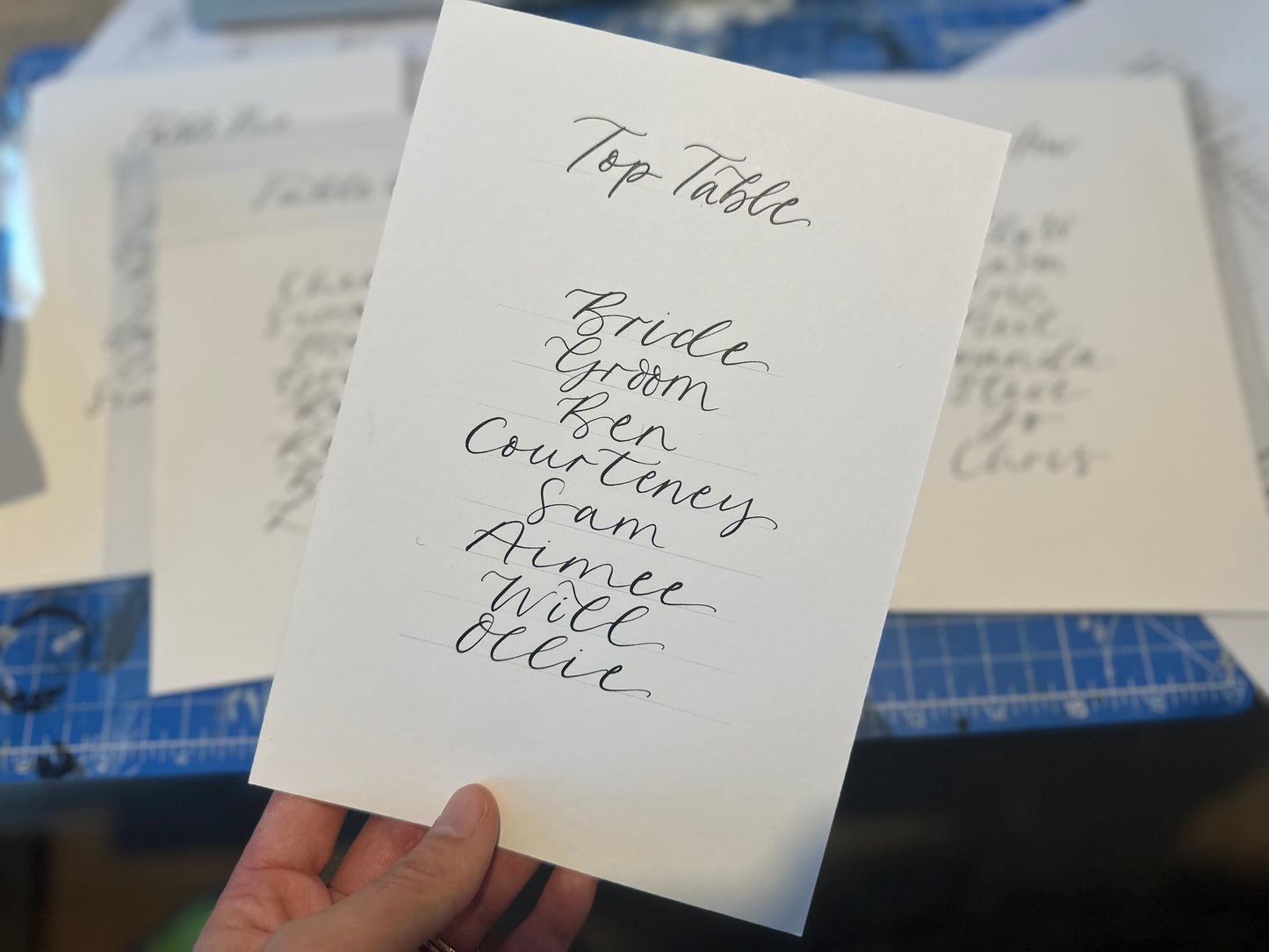 Calligraphy Table Plan Card | A5 Calligraphy Wedding Table Plan Card | Table Plan Sign