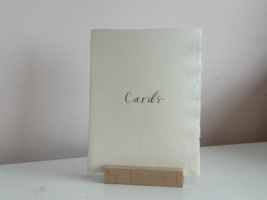 CUSTOM HANDMADE PAPER Calligraphy Wedding Sign | A5 A6 A7 Calligraphy Wedding Card Sign, Present Sign, Thank you sign