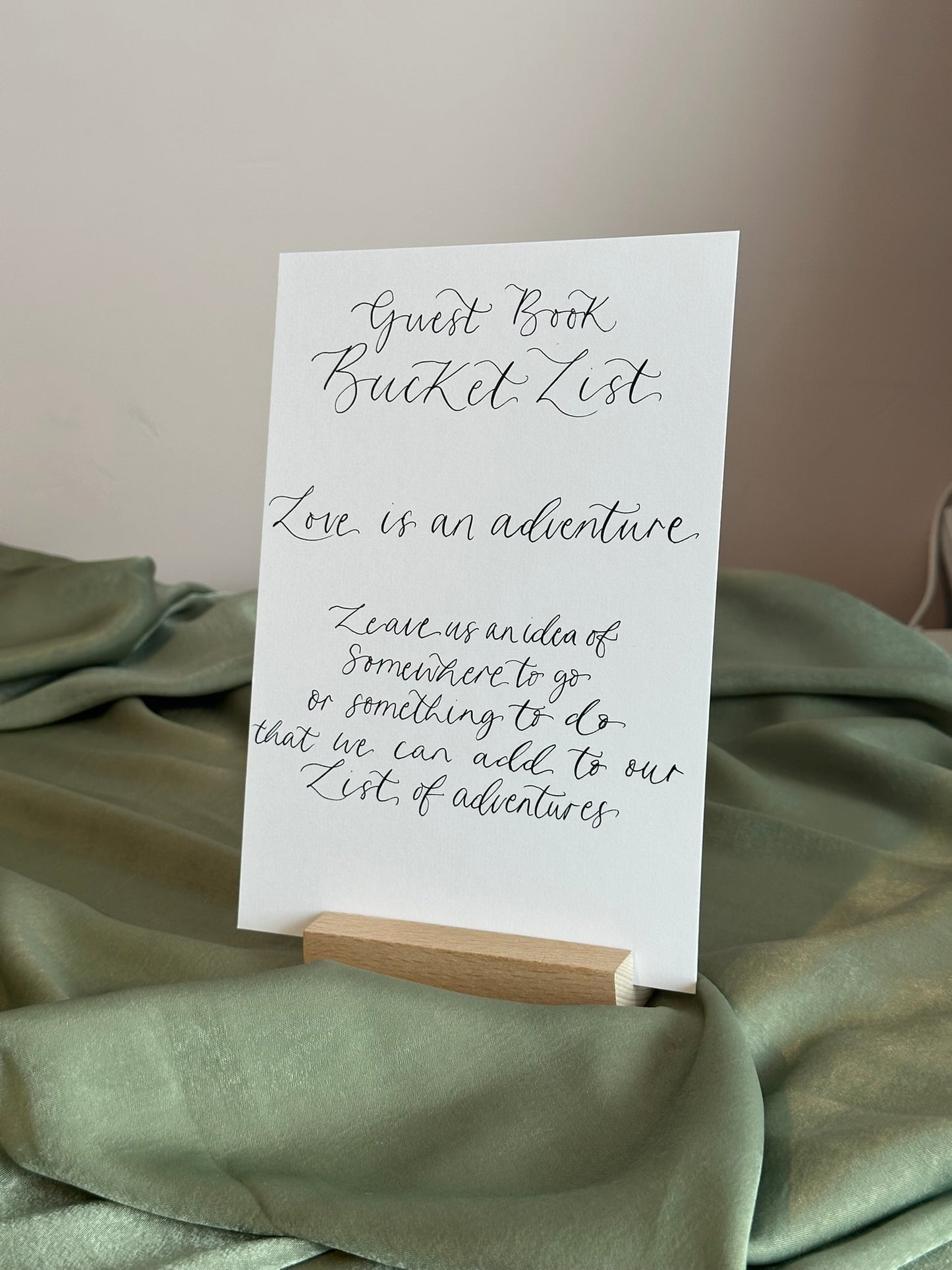 Custom Calligraphy Wedding Sign | Personalised Cards & Gifts / In Loving Memory A5 A6 Sign