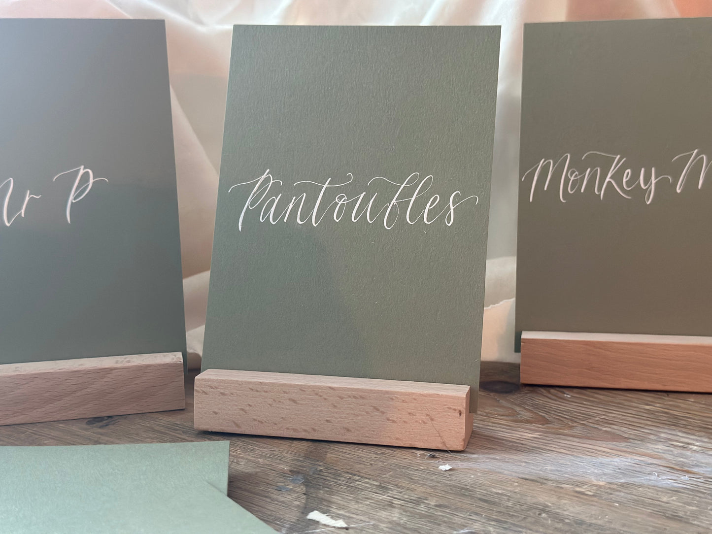 CUSTOM EUCALYPTUS Calligraphy Wedding Sign | A5 A6 A7 Calligraphy Wedding Card Sign, Present Sign, Thank you sign