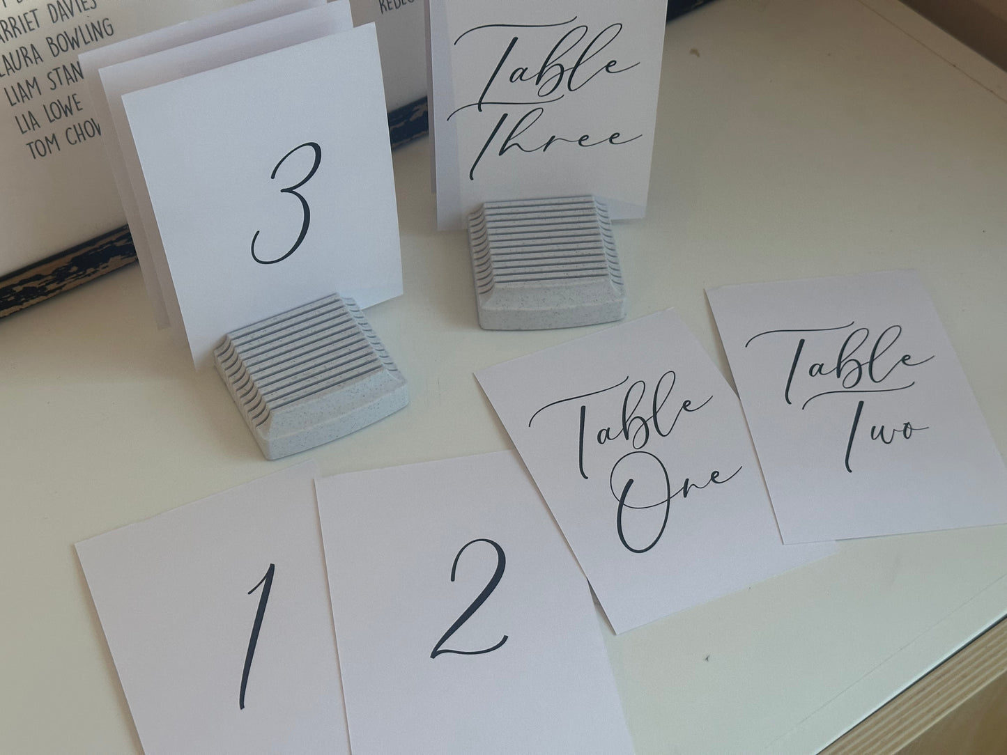 Custom Printed Table Name & Number | Personalised Wedding A4 A5 A6 Sign