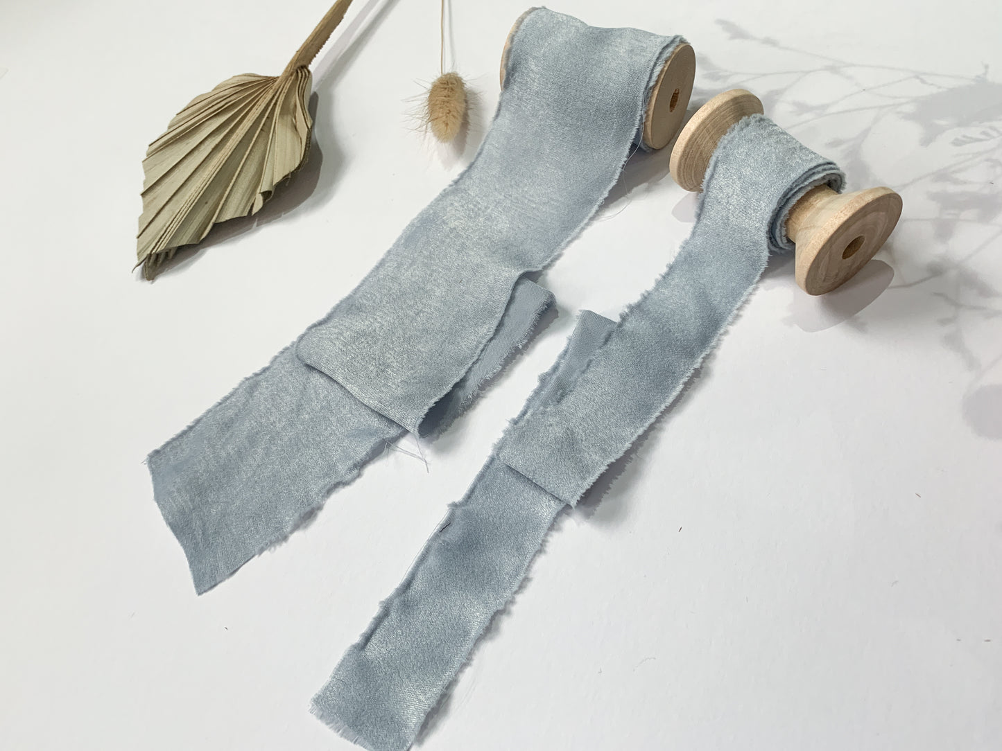 Wedding Silk Ribbon Wedding Satin Ribbon Raw Edge Ribbon Hand Torn Ribbon Place Card Ribbon Silky Ribbon Sandwashed Ribbon Dusky Blue Ribbon Pale Blue Ribbon Light Blue Ribbon Bouquet Ribbon Wedding Bouquet Chiffon Ribbon