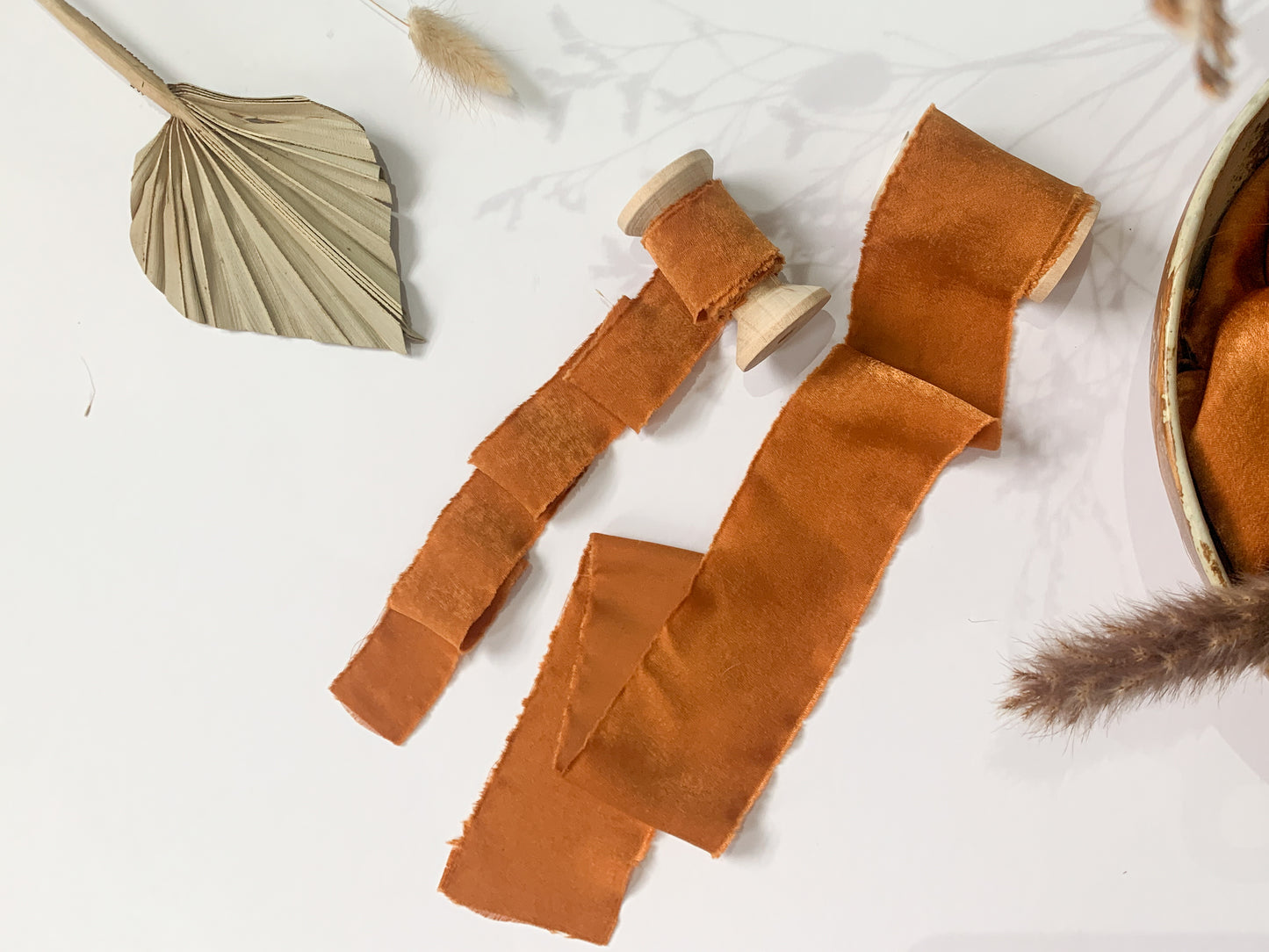 Wedding Silk Ribbon Wedding Satin Ribbon Raw Edge Ribbon Hand Torn Ribbon Place Card Ribbon Silky Ribbon Sandwashed Ribbon Burnt Orange Ribbon Ochre Ribbon Rust Ribbon Bouquet Ribbon Wedding Bouquet Chiffon Ribbon