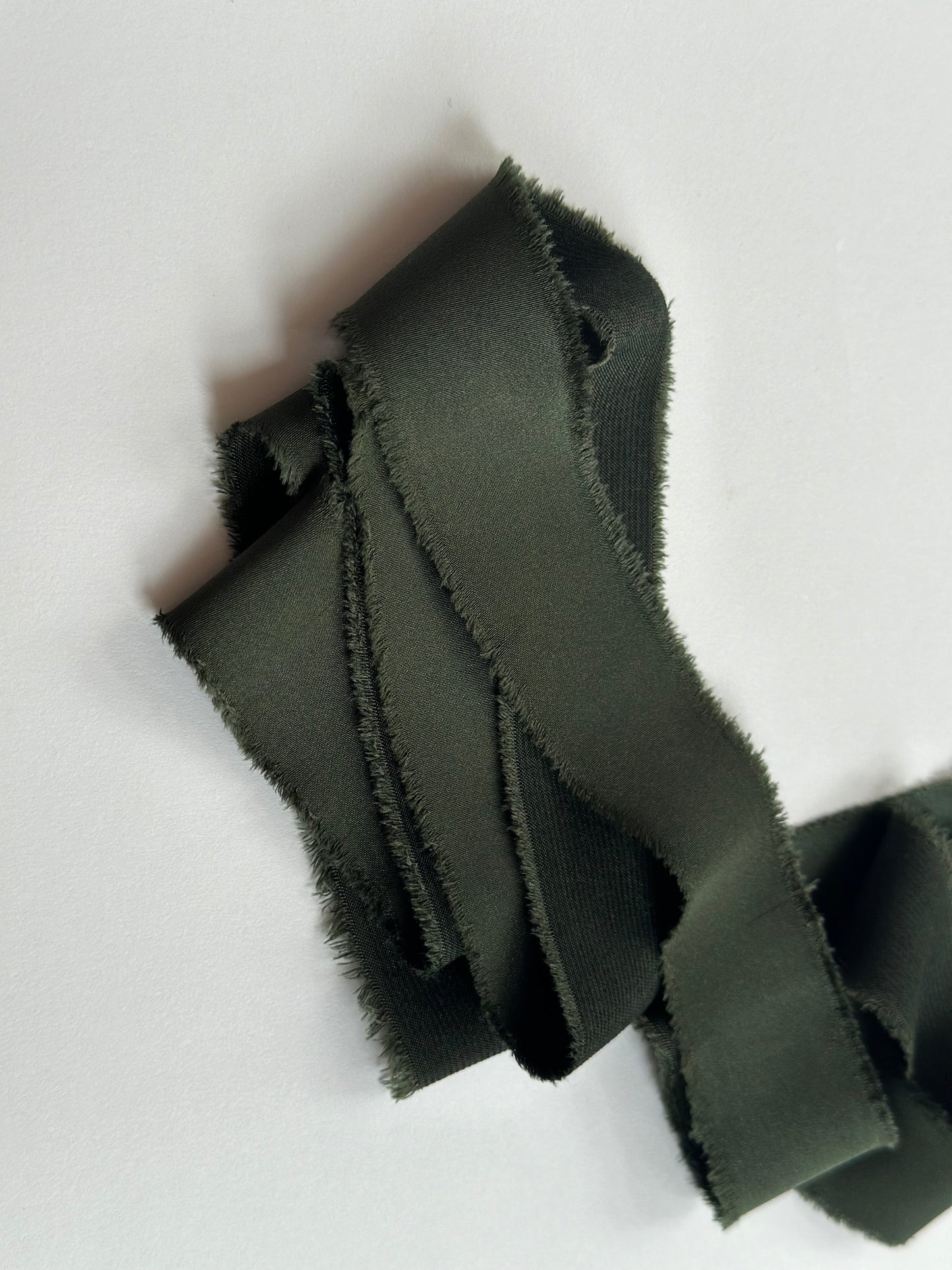 Forest Satin Ribbon  | Hand Torn Raw Edge Silk Style Ribbon 150cm