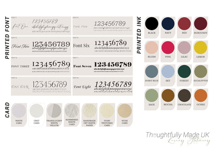 Romantic Floral Printed Wedding Place Cards | Flat Personalised Place Cards