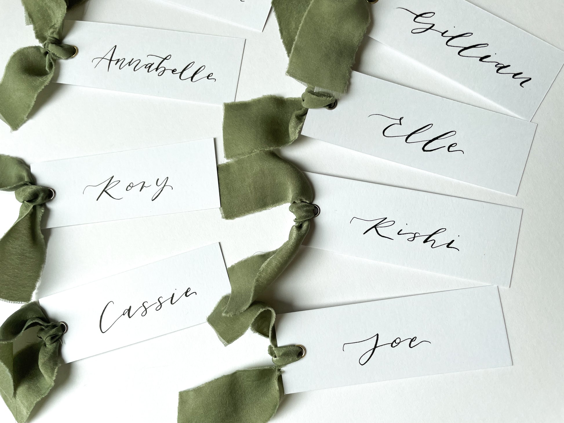 Wedding place cards, Table name cards, Wedding name cards, calligraphy place cards, ribbon place cards