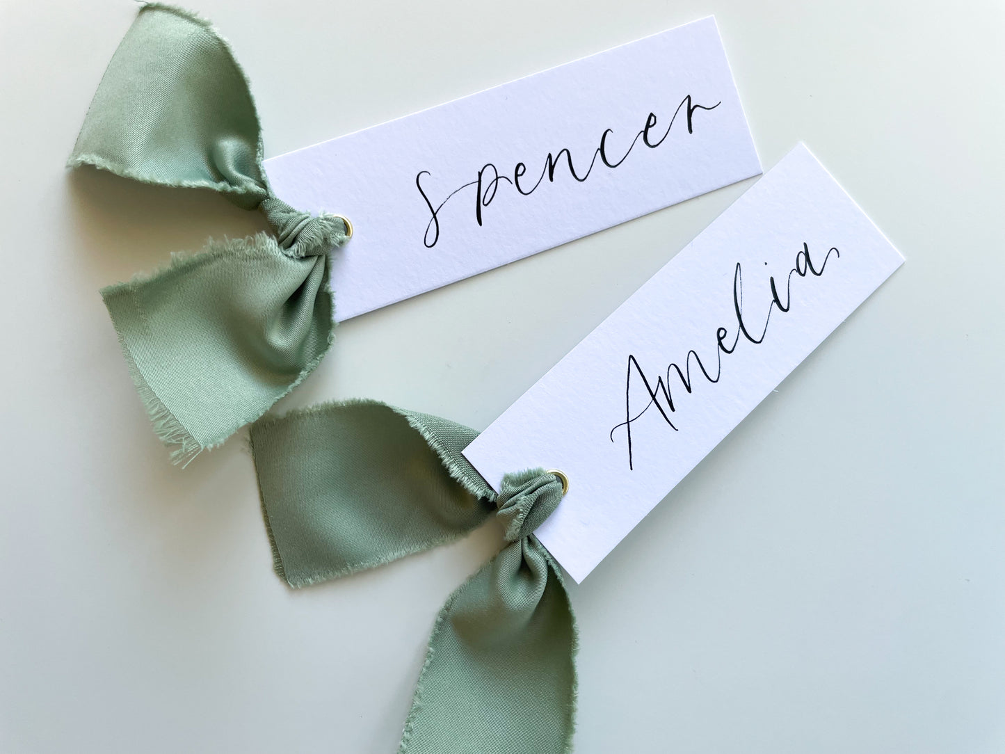 Sage Satin Place Card, Wedding Place Card, Wedding Place Name, Sage Green, Light Green, Luxury Place Card, Calligraphy Place Card