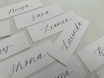 Wedding place cards, Table name cards, Wedding name cards, calligraphy place cards