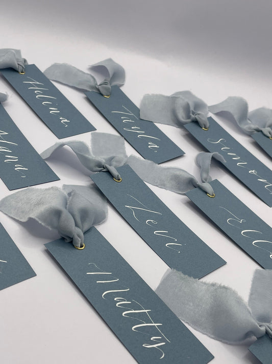 Powder Blue Place Card, Dusty Blue Place Card, Light Blue Place Card, Wedding Place Card, Wedding Place Name
