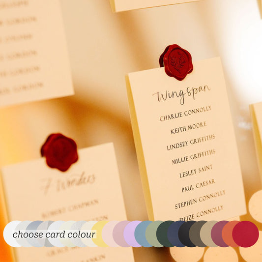 Calligraphy Title Wedding Table Plan Cards | A5 Personalised Printed Seating Chart Signs