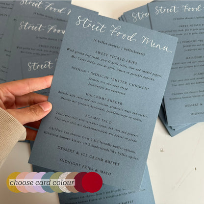 Handwritten Calligraphy Guest Name/Title Menu | A5 Personalised Printed Wedding Menu