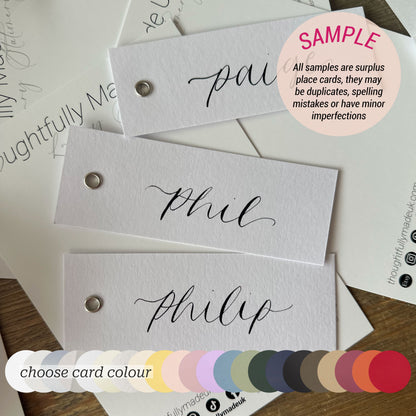 Handwritten Wedding Place Card Sample | Add Your Own Ribbon