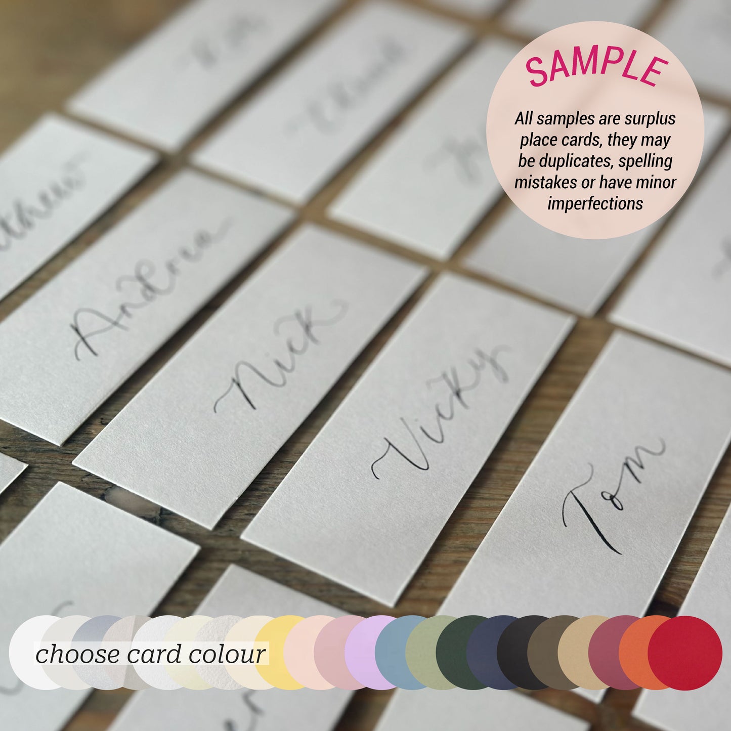 Handwritten Wedding Place Card Sample | Try Before You Order