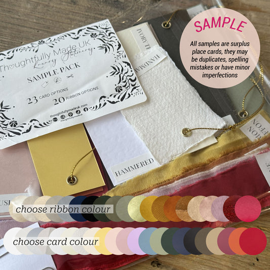 Wedding Stationery Card & Ribbon Sample Pack | Try Before You Order