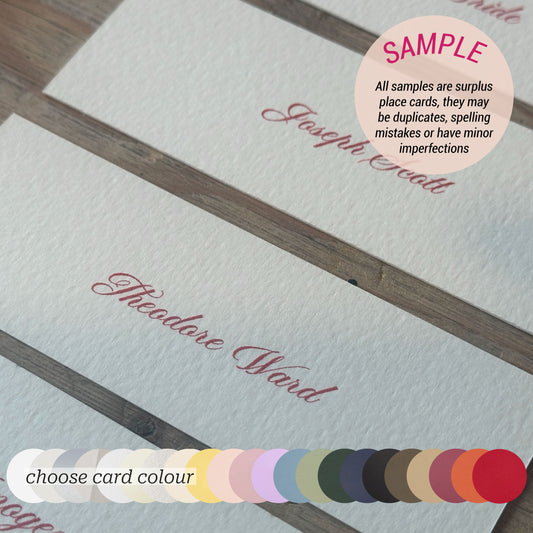Printed Wedding Place Card Sample | Try Before You Order