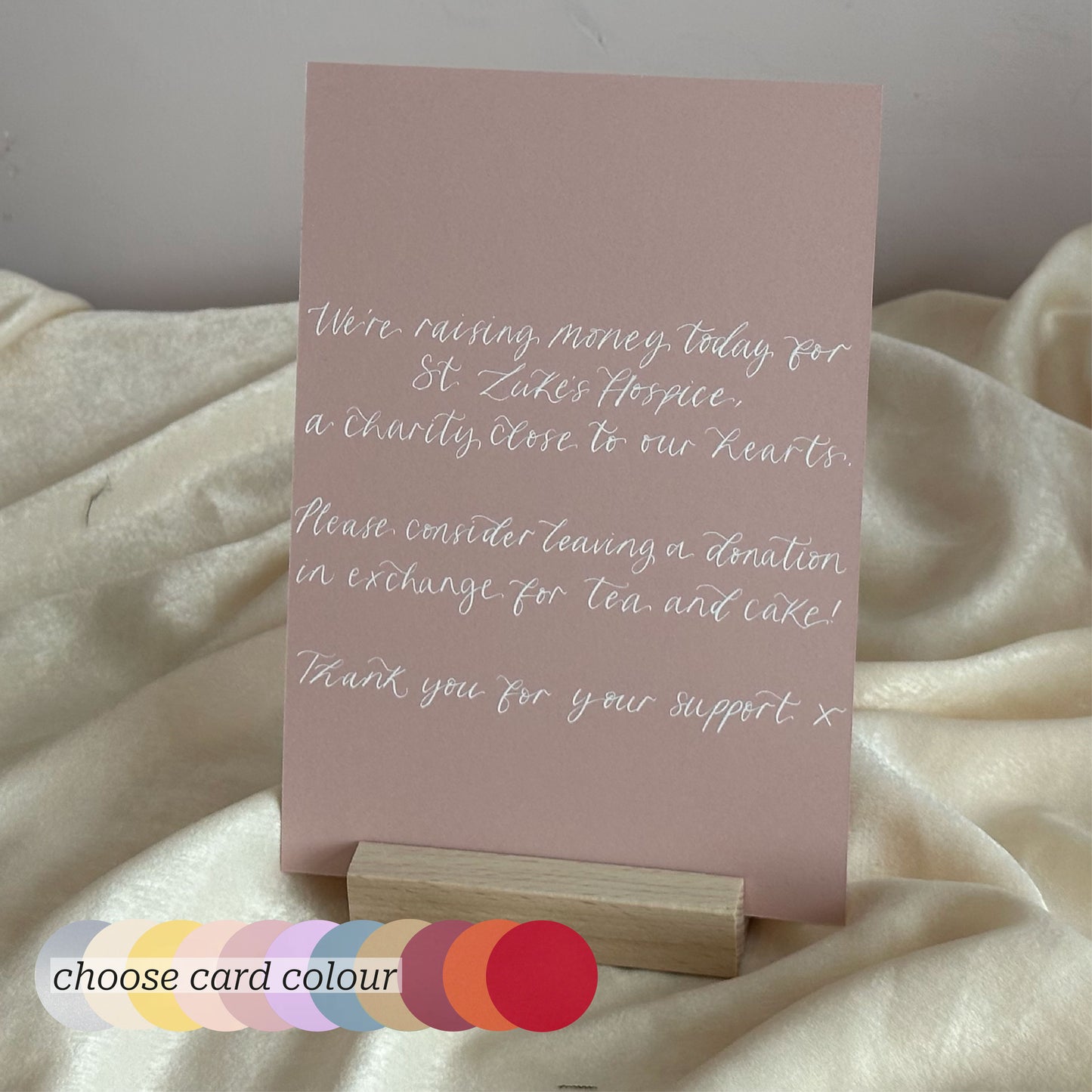 Colourful Custom Calligraphy Wedding Sign | Personalised Cards & Gifts / In Loving Memory A5 A6 Sign