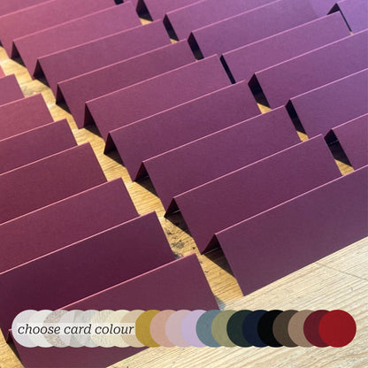 25 BLANK Custom Card Tented Place Card | DIY Wedding Place Name Card