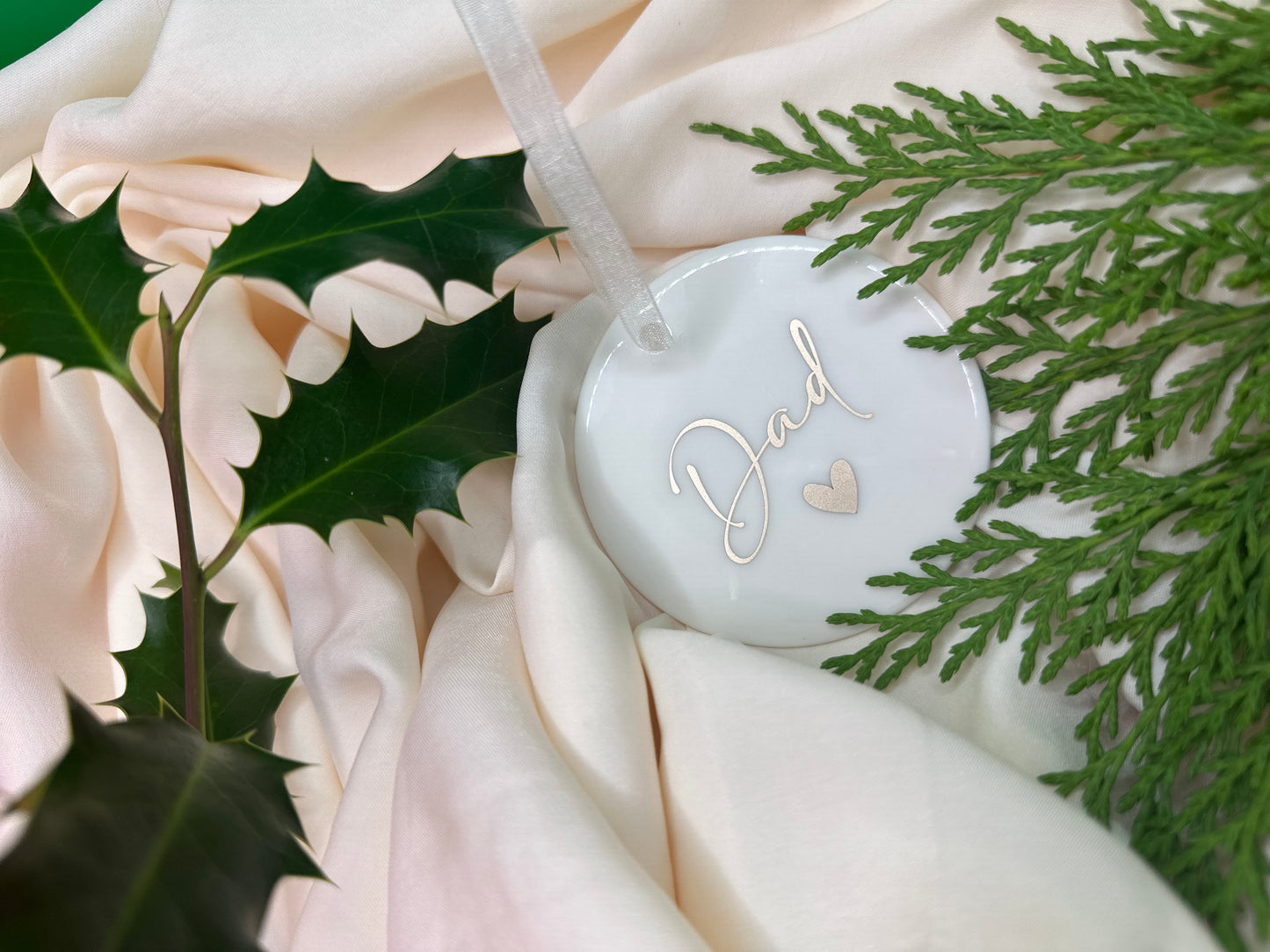 Funeral gift, baby loss gift, child loss gift, grief gift, husband loss, wife loss, parent loss, sibling loss, white feather, feather, dove Personalised Name Christmas Star, Christmas Bauble Gift Ceramic Star Decoration, Gold, Silver, Rose Gold, Metallic, secret Santa gift, husband gift, wife gift, mum gift,