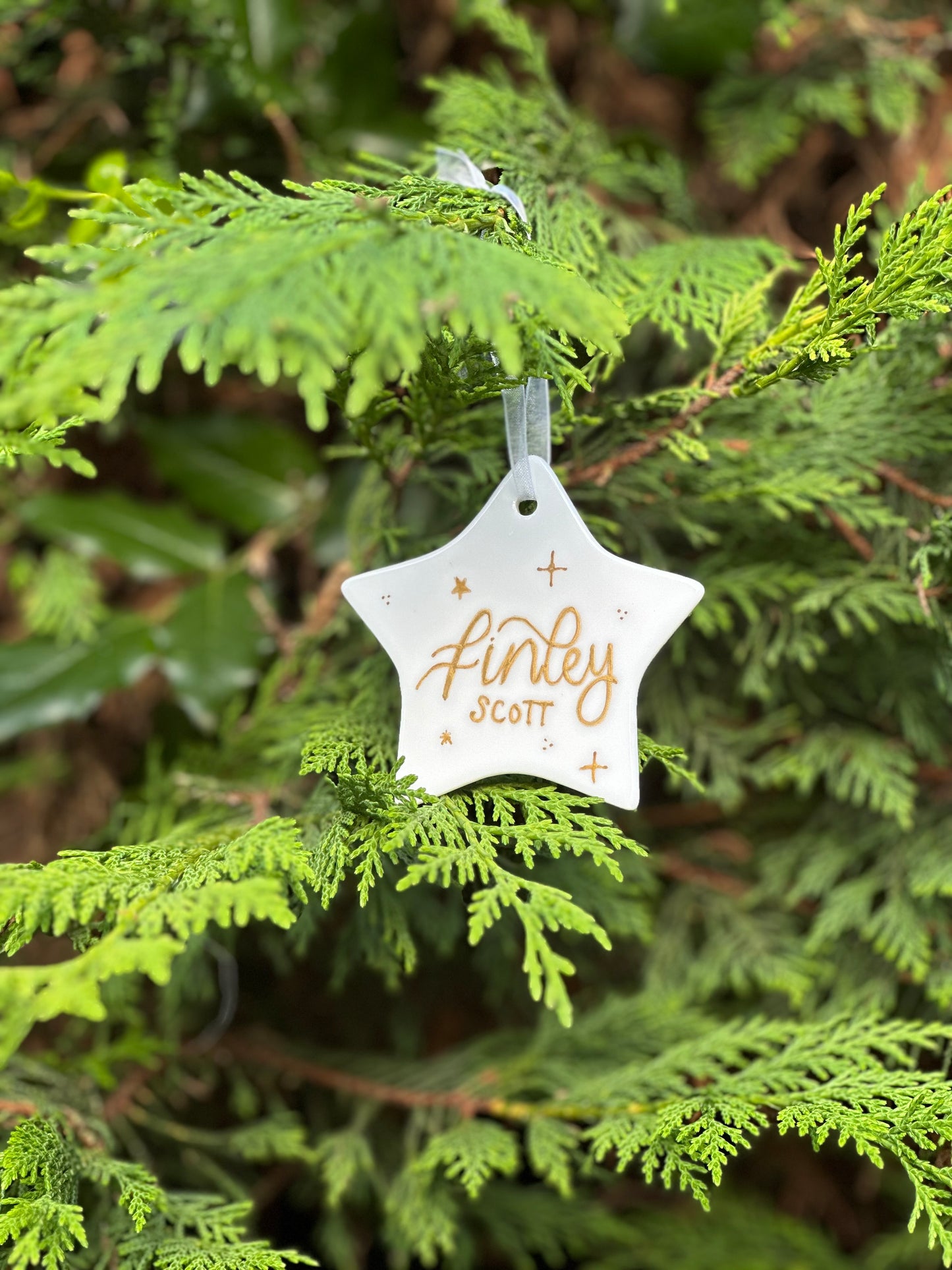 Personalised Baby's First Christmas Decoration | Christmas Bauble Ceramic Ornament | Newborn Gift