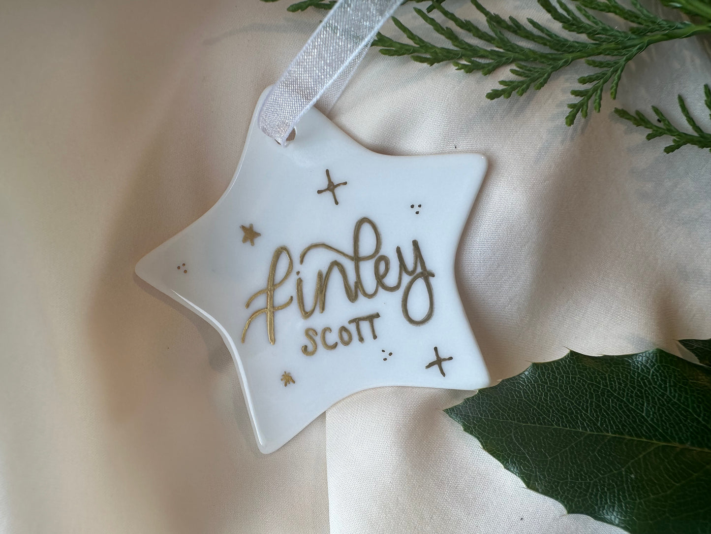 Personalised Baby's First Christmas Decoration | Christmas Bauble Ceramic Ornament | Newborn Gift