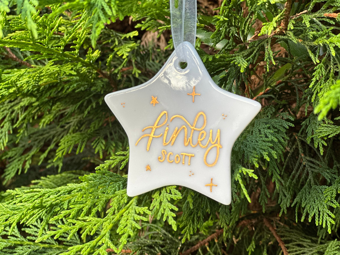 Personalised Baby's First Christmas Decoration | Christmas Bauble Ceramic Ornament | Newborn Gift