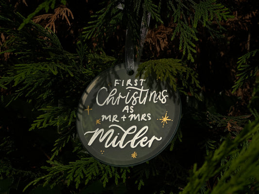 Personalised First Christmas Married Decoration | Keepsake Christmas Bauble | Husband Wife Xmas Gift