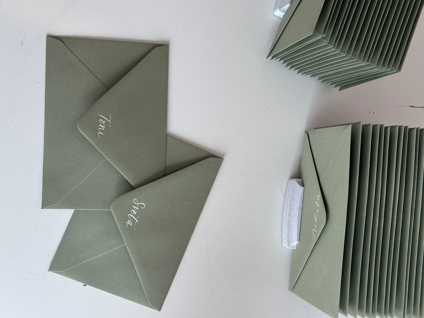 Custom Colour Calligraphy Envelope Place Cards  | Wedding Letter Place Setting