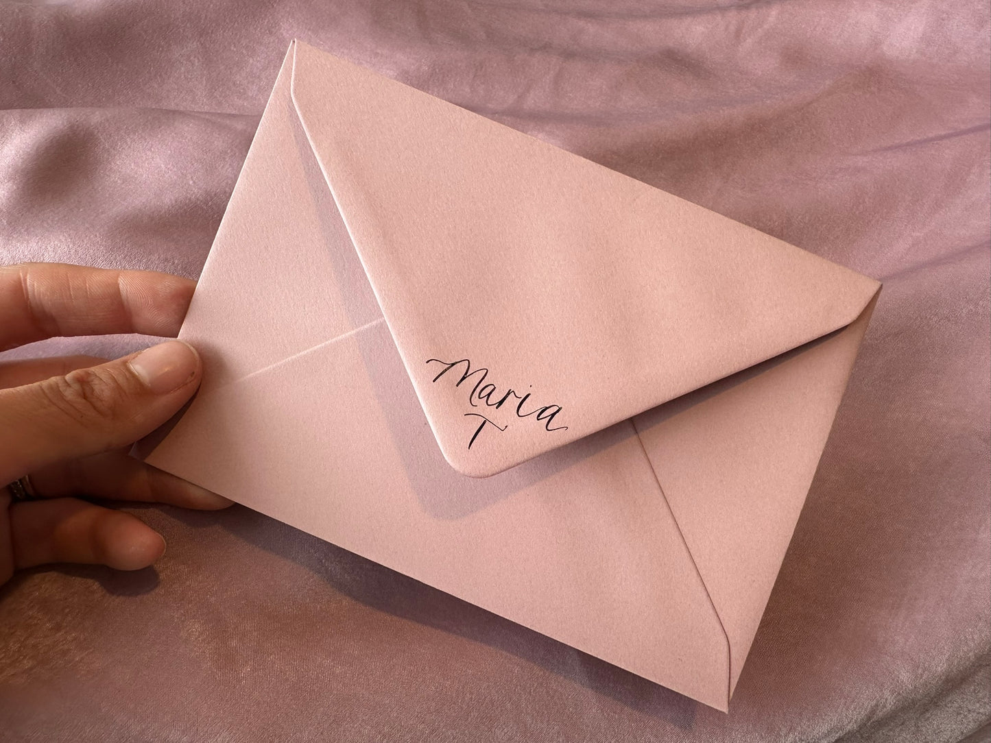 Custom Colour Calligraphy Envelope Place Cards  | Wedding Letter Place Setting