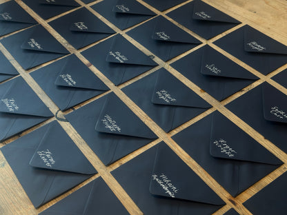Custom Colour Calligraphy Envelope Place Cards  | Wedding Letter Place Setting