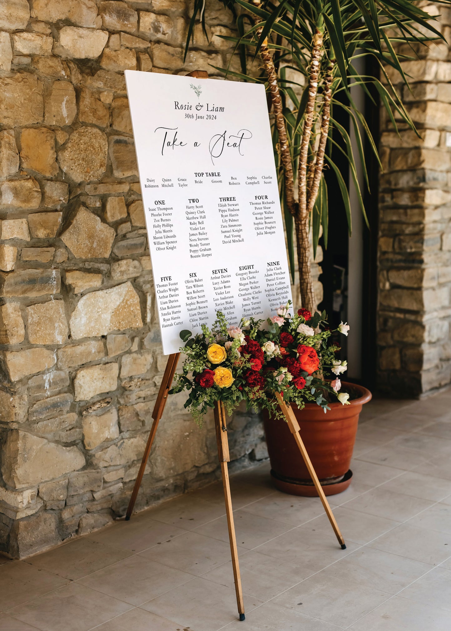 Wedding Table Plan | Printed Seating Chart | A1 A2 A3 Personalised Wedding Seat Sign