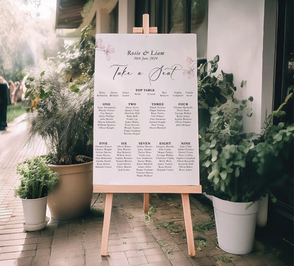 Wedding Table Plan | Printed Seating Chart | A1 A2 A3 Personalised Wedding Seat Sign
