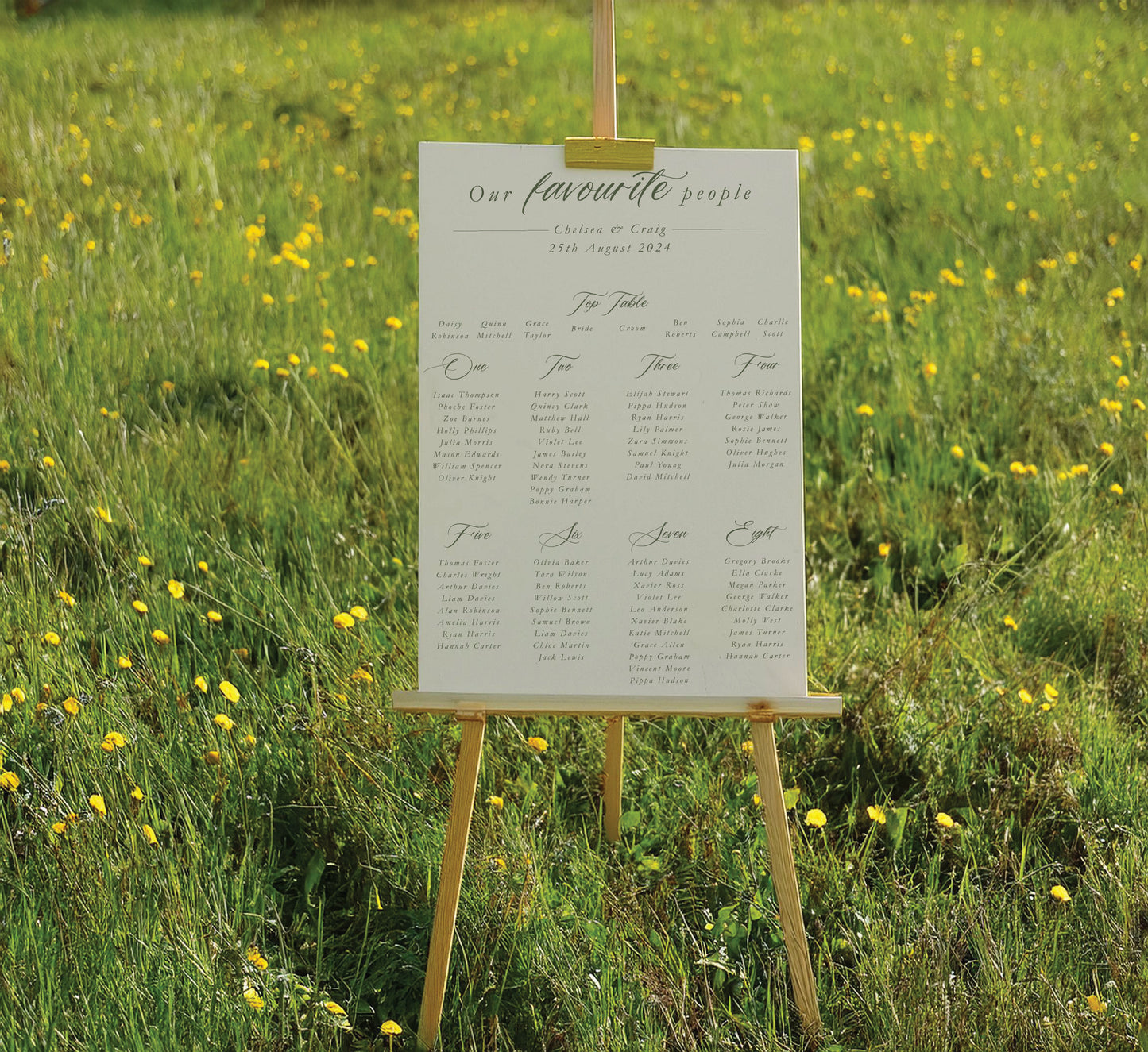 Wedding Table Plan | Printed Seating Chart | A1 A2 A3 Personalised Wedding Seat Sign